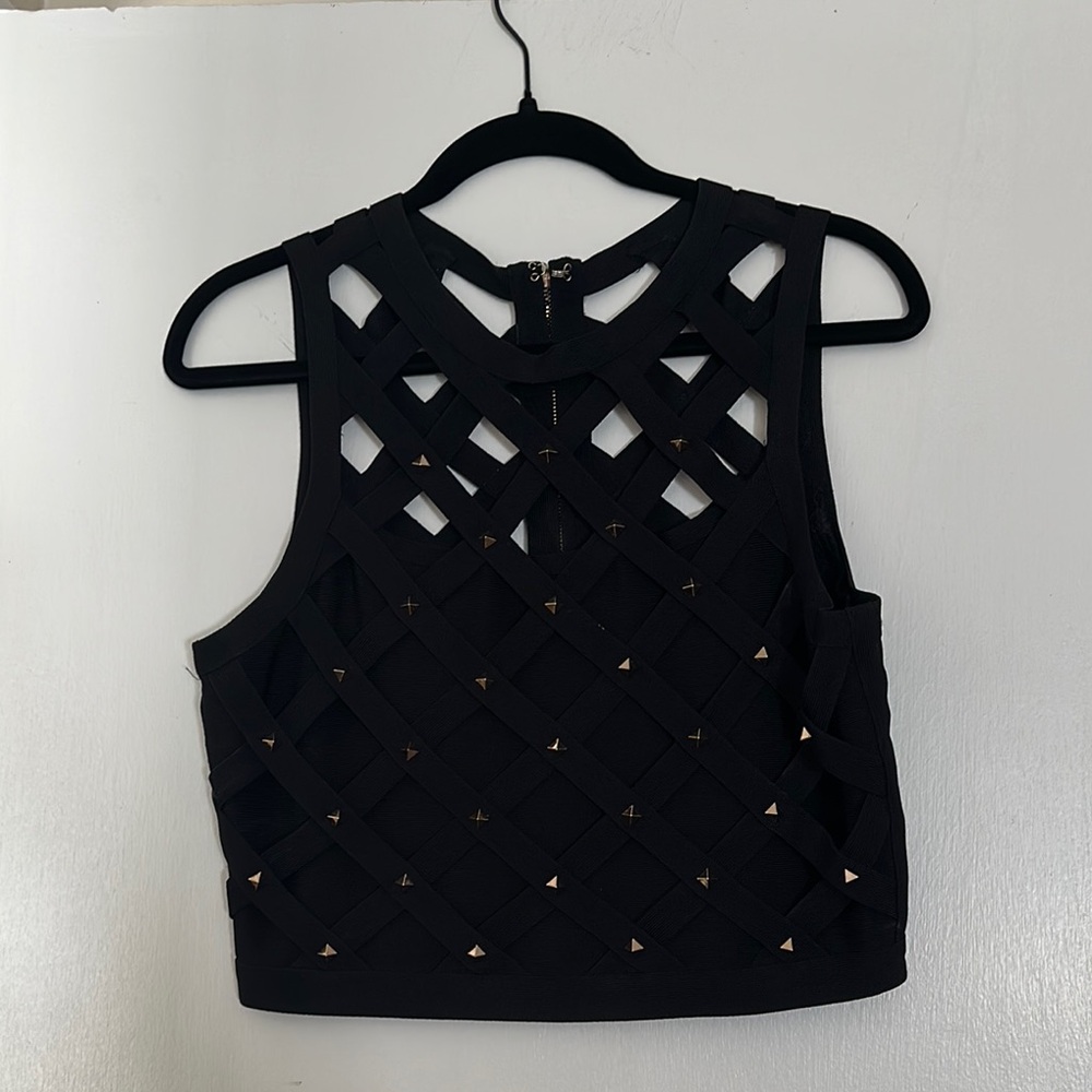Black Cropped Sleeveless Women's Top